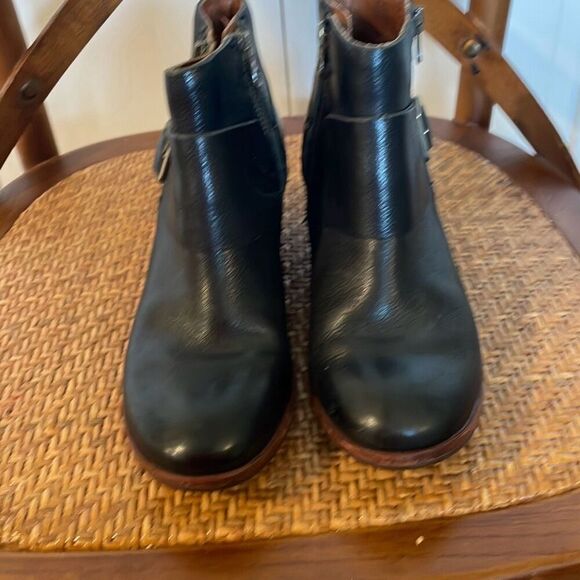 Korkease Morosita block heel full grain leather black booties size 6 - Picture 8 of 12